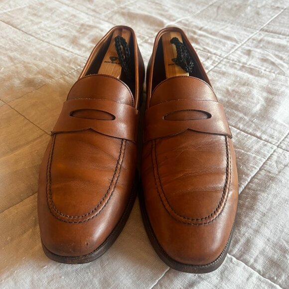 Jack Erwin Brown Leather Penny Loafers Men\'s 9.5 Made In Spain